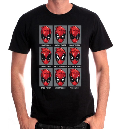 Tee-Shirt Deadpool noir Tacos Heads