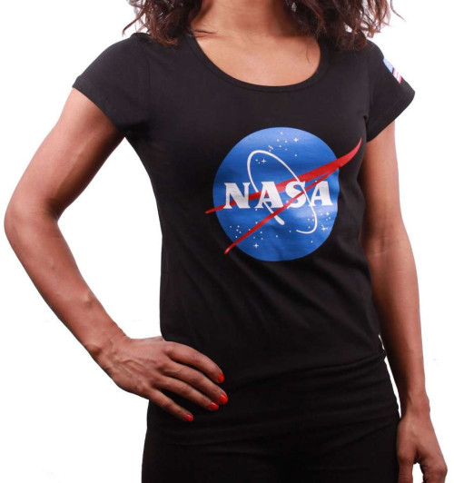 Tee Shirt femme NASA logo noir