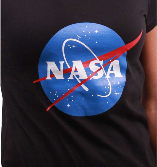 Tee Shirt femme NASA logo noir