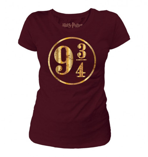 Tee-Shirt Harry Potter Femme 9 3/4 Bordeaux et doré