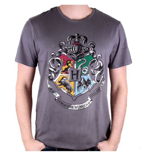 Tee-Shirt Harry Potter gris 4 écoles silver