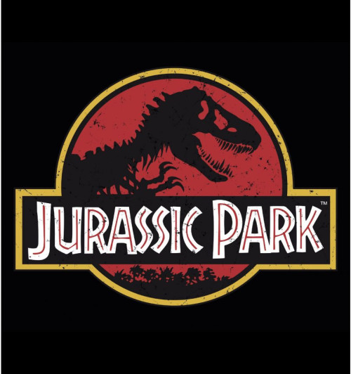 Tee-Shirt Jurassic Park Noir Logo vintage