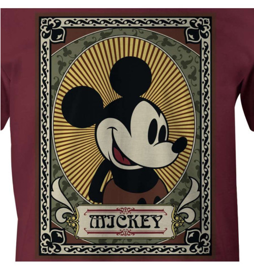 Tee-Shirt Mickey bordeaux Obey