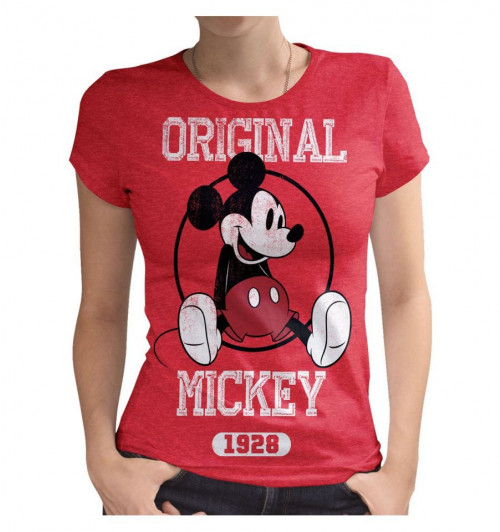 Tee-Shirt Mickey femme rouge Original Mickey