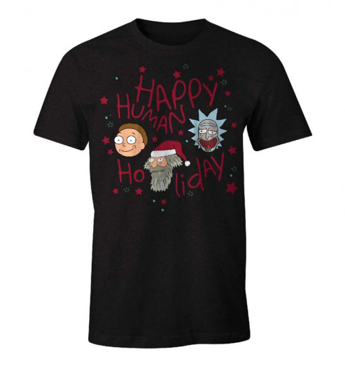 Tee-Shirt Rick et Morty Happy Human Holiday