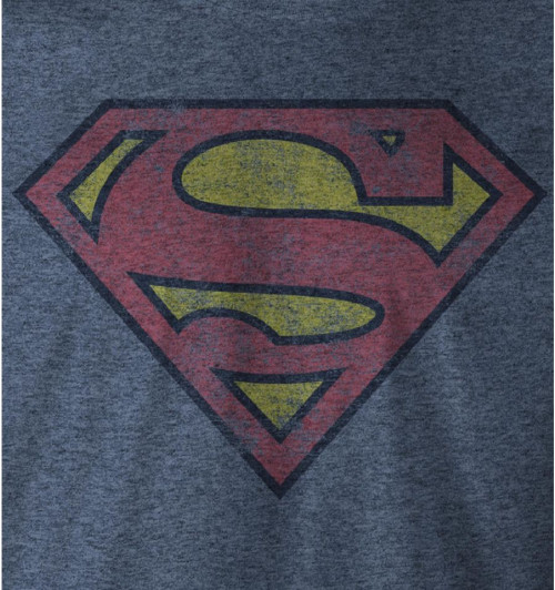 Tee-Shirt Superman Bleu Logo Vintage