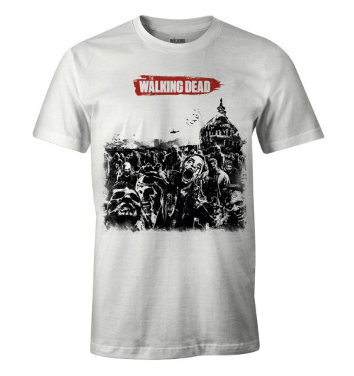 Tee-Shirt Walking Dead blanc horde zombies