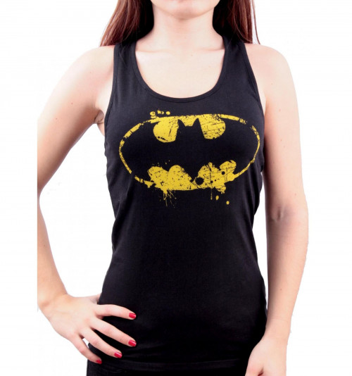 Débardeur Femme Noir Logo Grunge Batman
