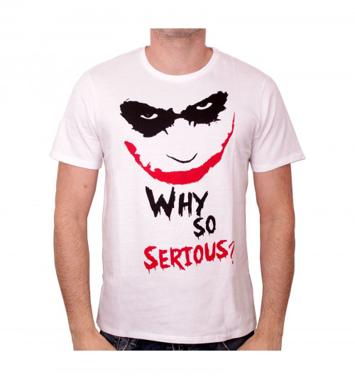 Tee Shirt Blanc Joker Why So Serious Batman 