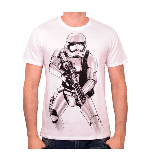 Tee-Shirt Blanc Stormtrooper Big Sketch Star Wars