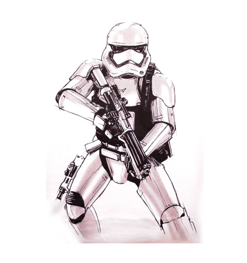 Tee-Shirt Blanc Stormtrooper Big Sketch Star Wars