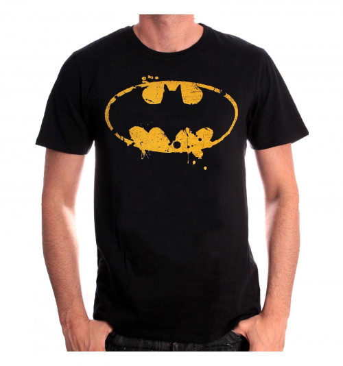 Tee Shirt Homme Noir Logo Grunge Batman 