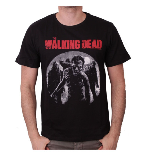 Tee-Shirt Noir Approaching Walkers The Walking Dead