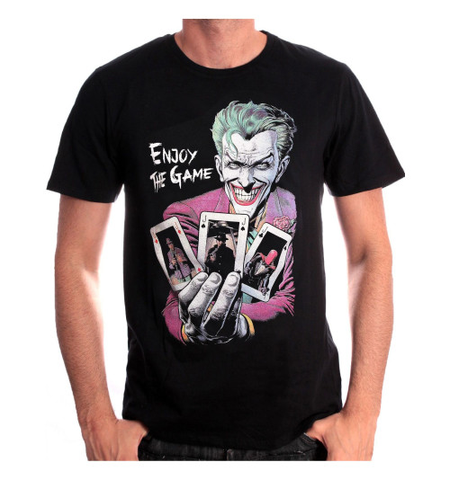 Tee Shirt Noir Enjoy the Game Joker Batman 