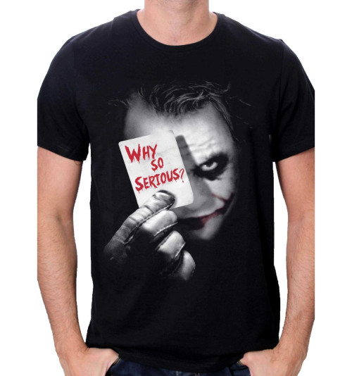 Tee Shirt Noir Joker Why So Serious Batman 