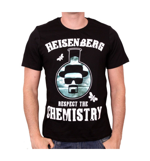 Tee-Shirt Noir Respect The Chemistry Flask Breaking Bad