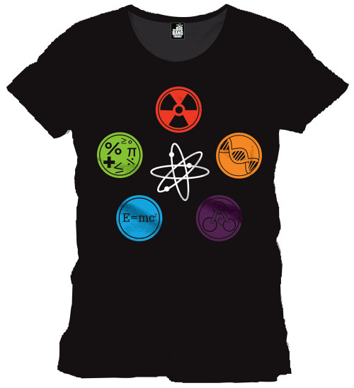 Tee-Shirt Noir Symboles Geek The Big Bang Theory