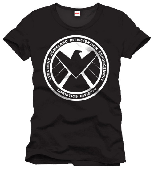 Tee-Shirt Noir Shiel Emblem Captain America