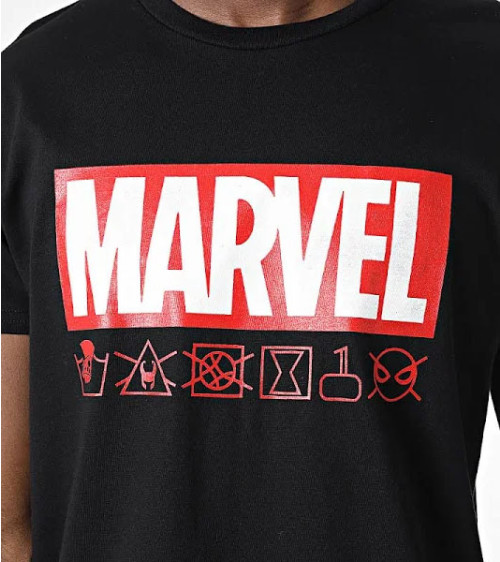 T-shirt MARVEL noir washcare label