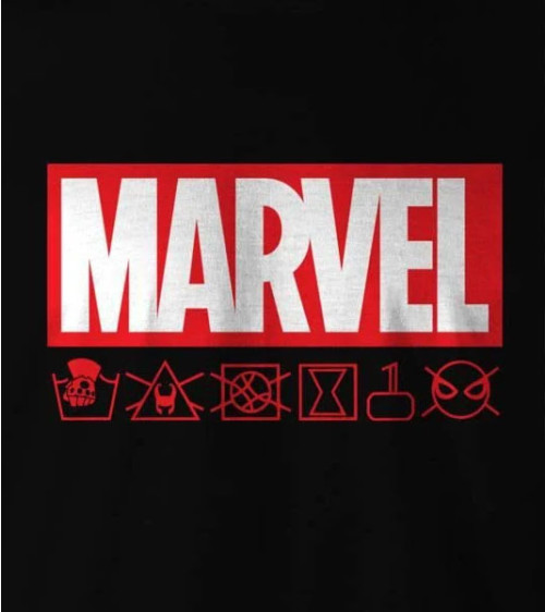 T-shirt MARVEL noir washcare label