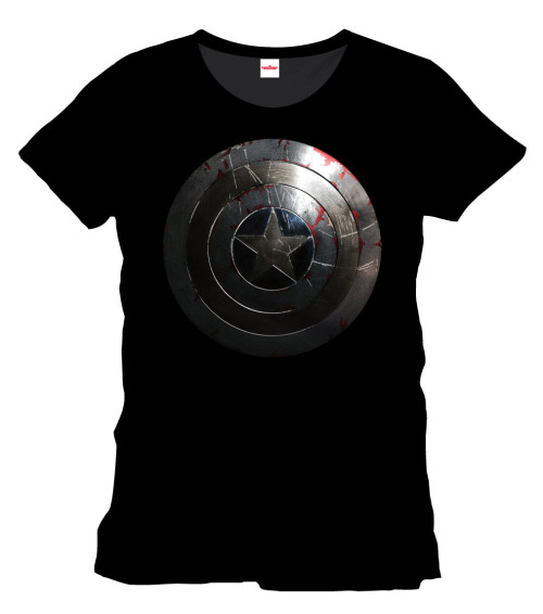 Tee-Shirt Noir Silver Shield Captain America