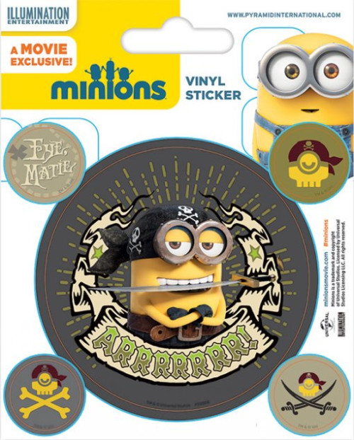 Pack de 5 Stickers Minions Pirates Moi Moche et Méchant