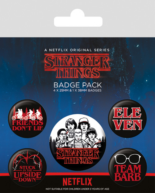 Pack de 5 badges Stranger Things personnages