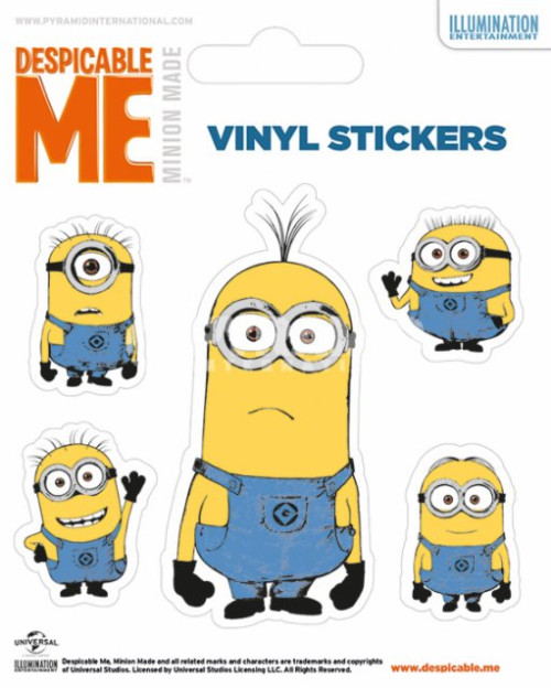 Pack de 5 Stickers MInion Tim et ses Amis Moi Moche et Mechant