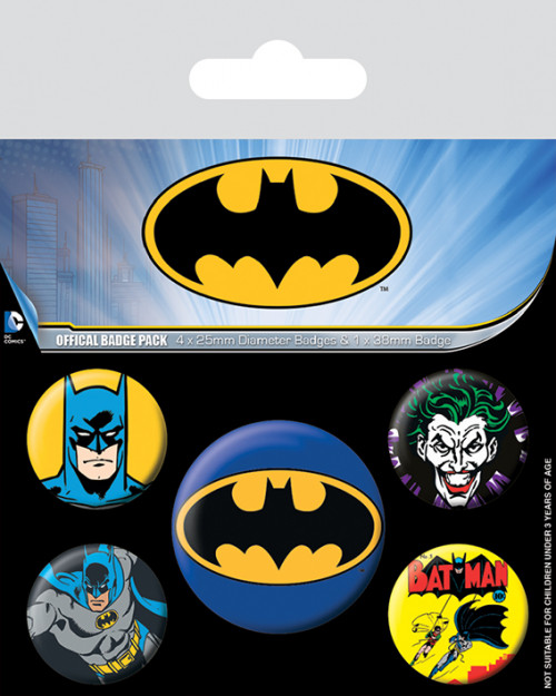 Pack de 5 badges Batman