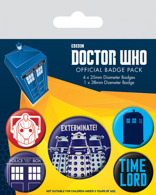 Pack de 5 badges Doctor Who