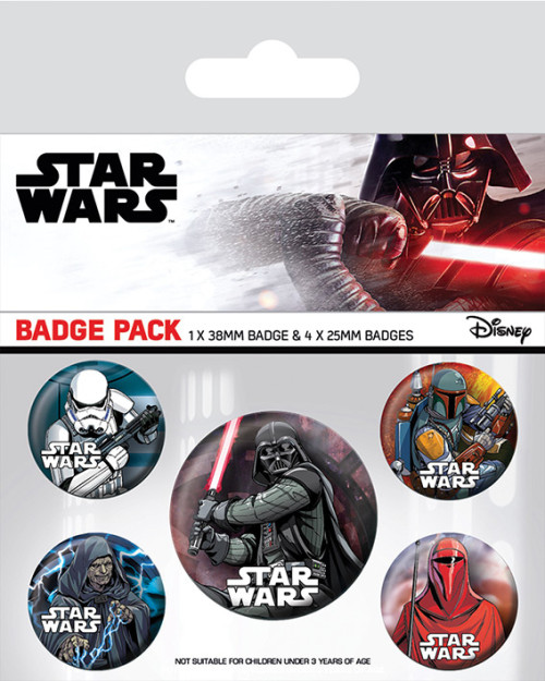 Pack de 5 badges Star Wars Dark Side