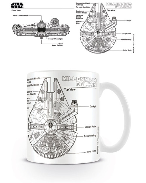 Mug Falcon Millenium Sketch Star Wars