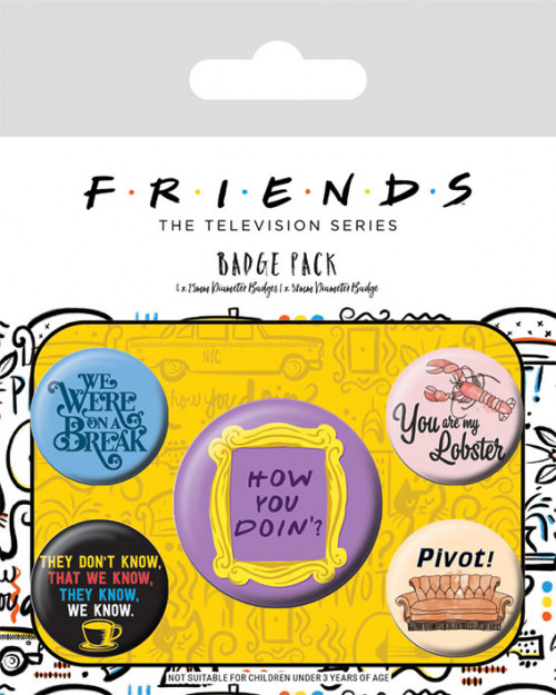 Pack de 5 badges Friends How You Doin'