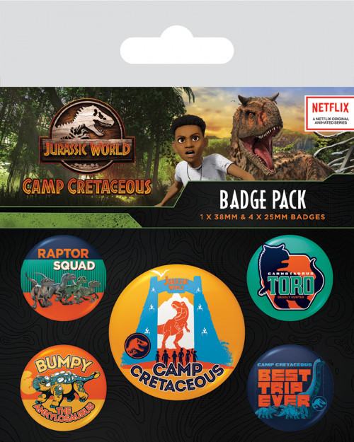 Pack de 5 badges Jurassic Park Camp Cretaceous
