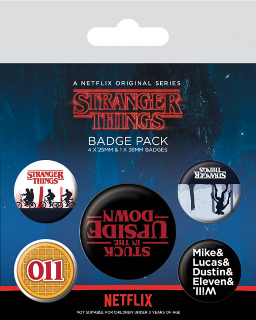 Pack de 5 badges Stranger Things Upside Down