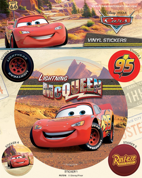 Pack de 5 Stickers Cars Disney