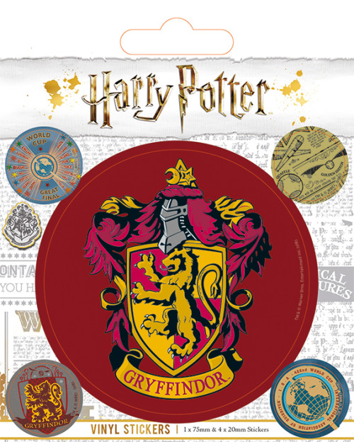 Pack de 5 Stickers Harry Potter Gryffondor vintage