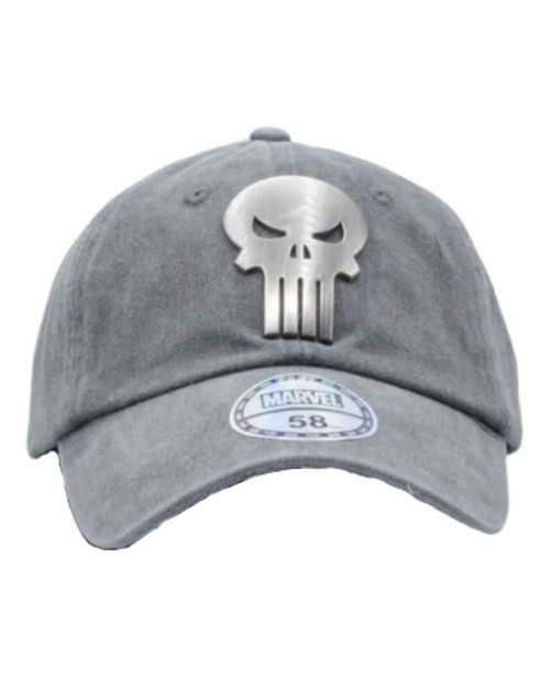 Casquette Punisher gris délavé logo metal