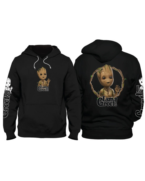 Sweat Groot noir I am Groot salut !