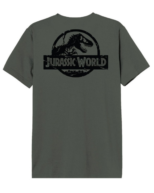 T-shirt Jurassic Park kaki logo noir