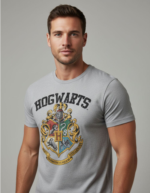 Tee-Shirt Gris Poudlard Harry Potter