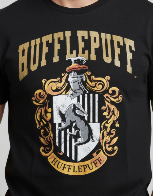 Tee-Shirt Noir Poufsouffle Harry Potter