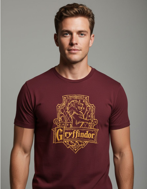 Tee-Shirt Harry Potter Gryffondor homme bordeaux