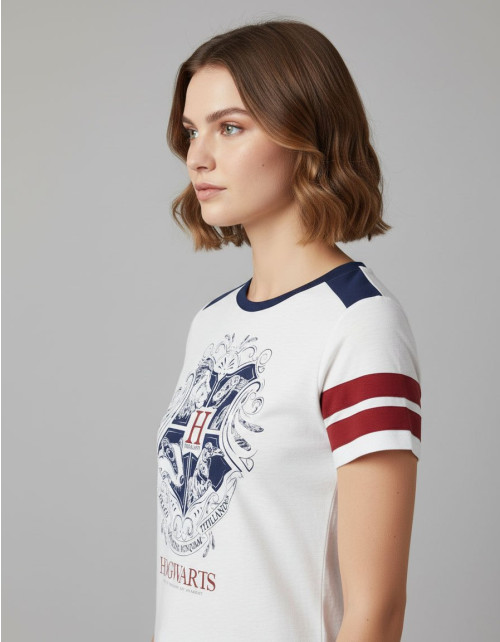 Tee-Shirt Harry Potter Femme Poudlard Blason vintage