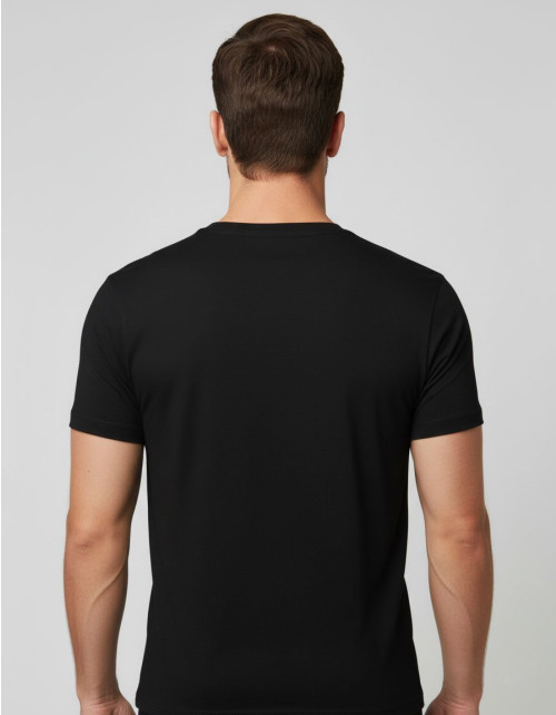 T-shirt Harry Potter noir Blason Poudlard blanc