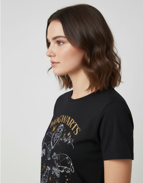 T-shirt Harry Potter femme Hogwarts animaux blasons