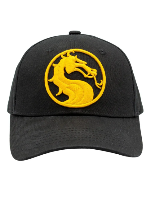 Casquette Mortal Kombat noire logo doré
