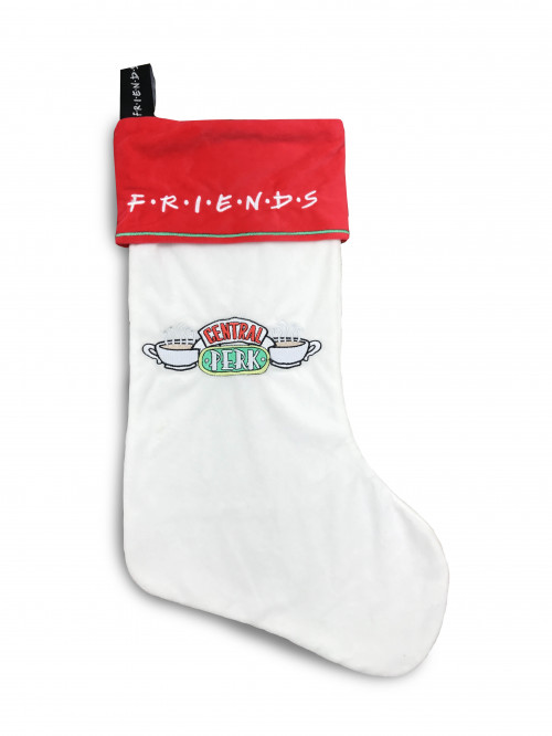 Chaussette de Noël Friends blanche et rouge Central Perk