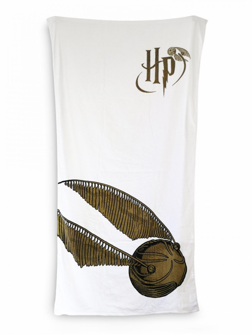 Serviette de bain Harry Potter blanche vif d'or