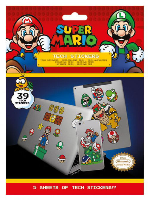 Pack de 39 Tech Stickers Super Mario Nintendo